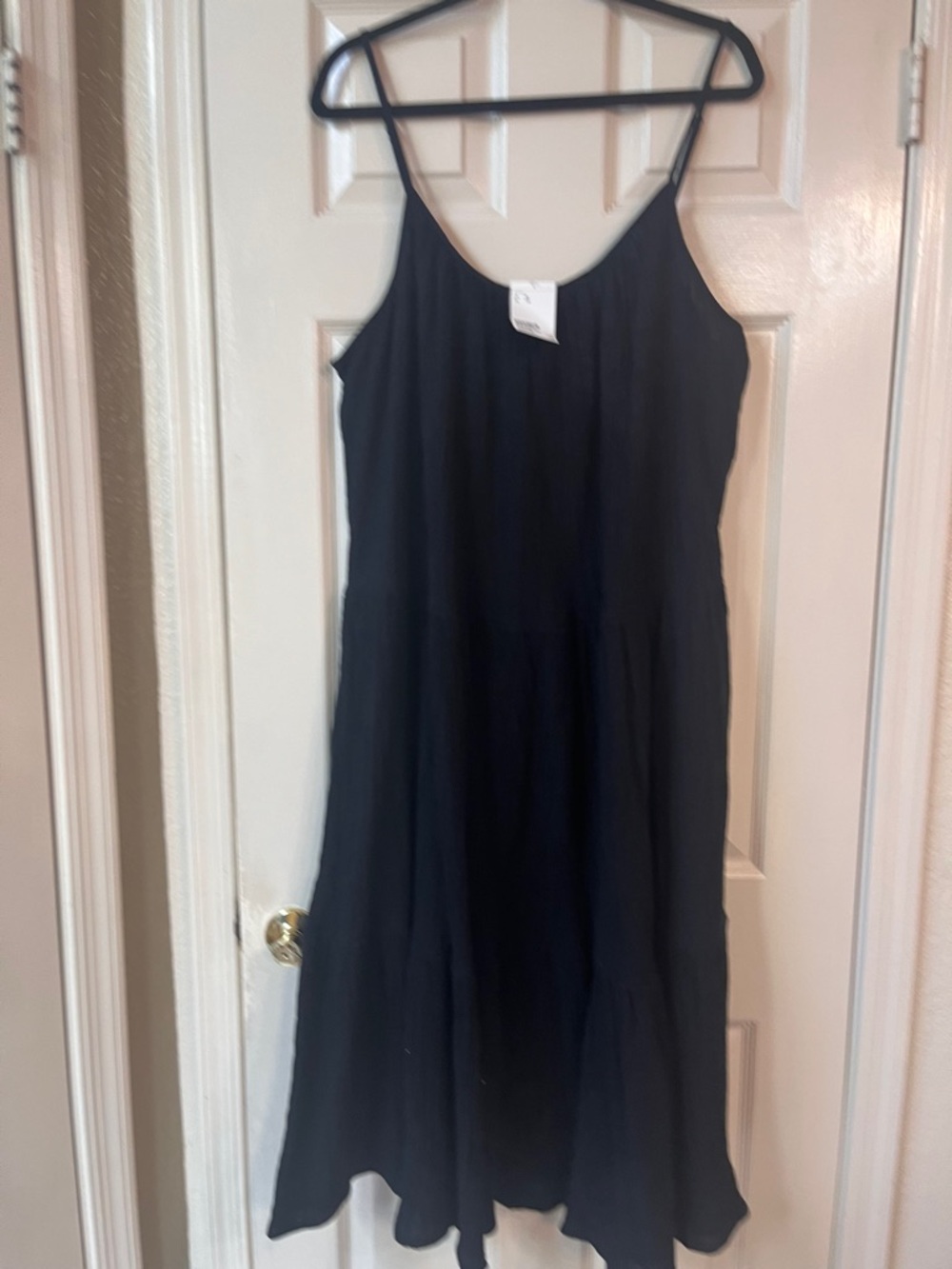 NWT H&M Black Midi Slip Dress with Spaghetti Straps